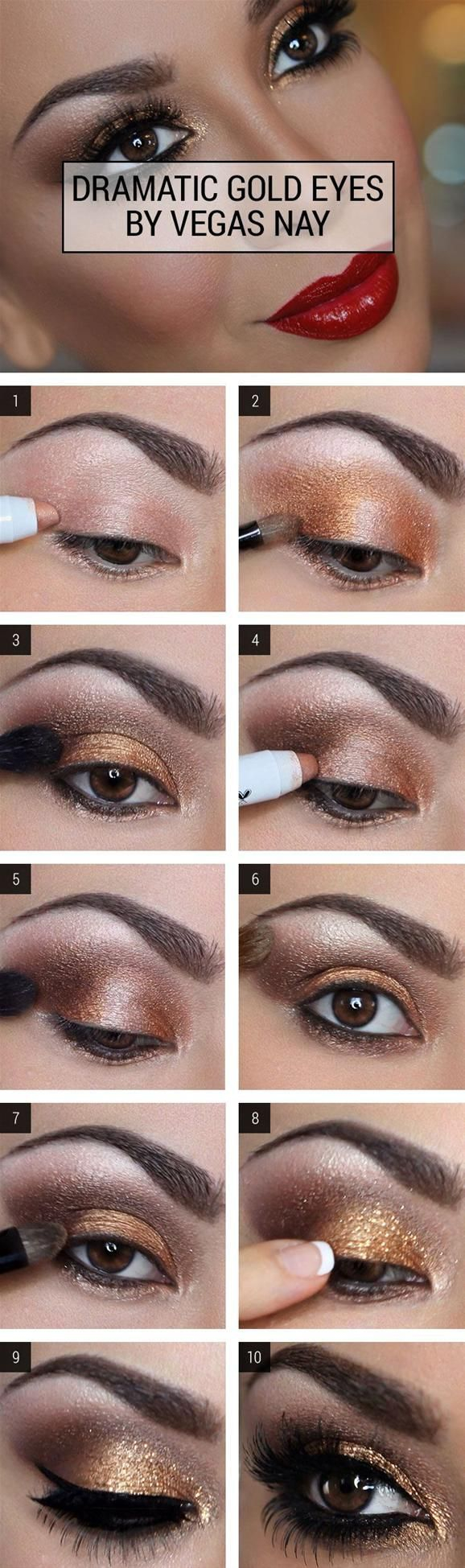 Gold Makeup Brown Eyes 27 Pretty Makeup Tutorials For Brown Eyes Styles Weekly