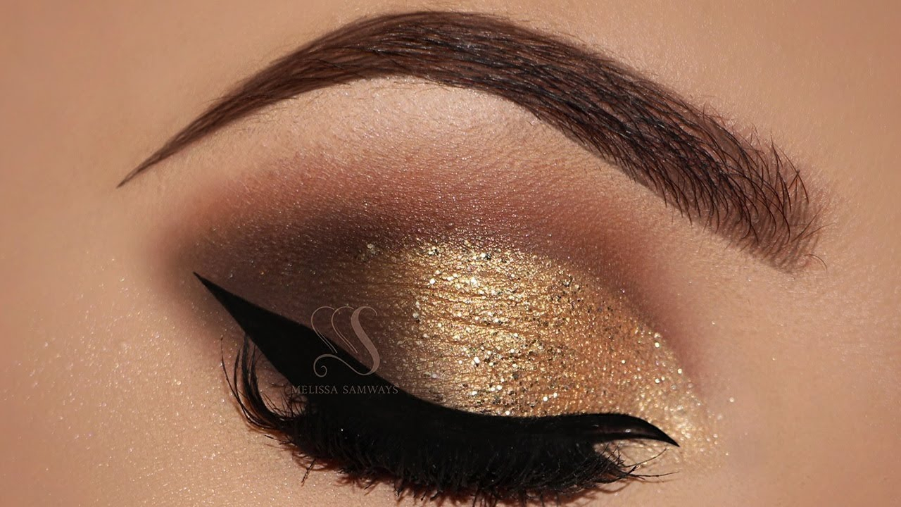 Gold Makeup Brown Eyes Brown Smokey Eyes Gold Glitter Makeup Tutorial Melissa Samways