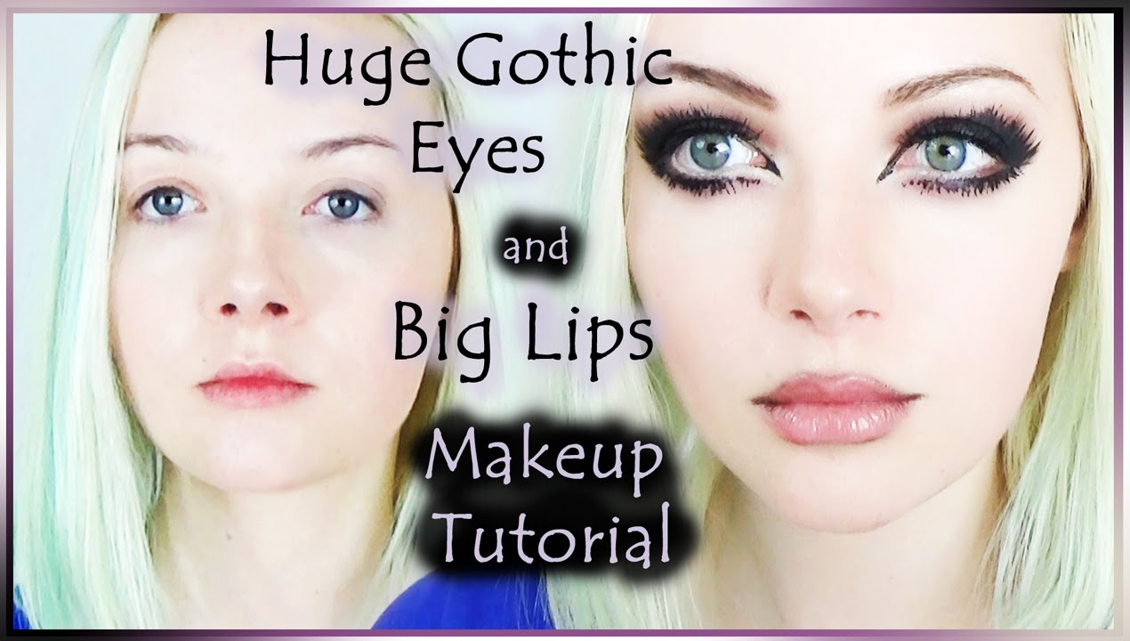 Gothic Eye Makeup Huge Gothic Eyes And Big Lips Tutorial Makeup On Fleek Youtube