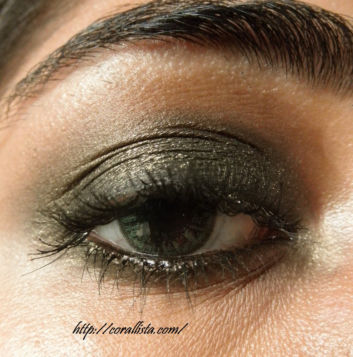 Green And Gold Eye Makeup Blackened Olive Green Gold Smokey Eye With Coral Lips Fotd And