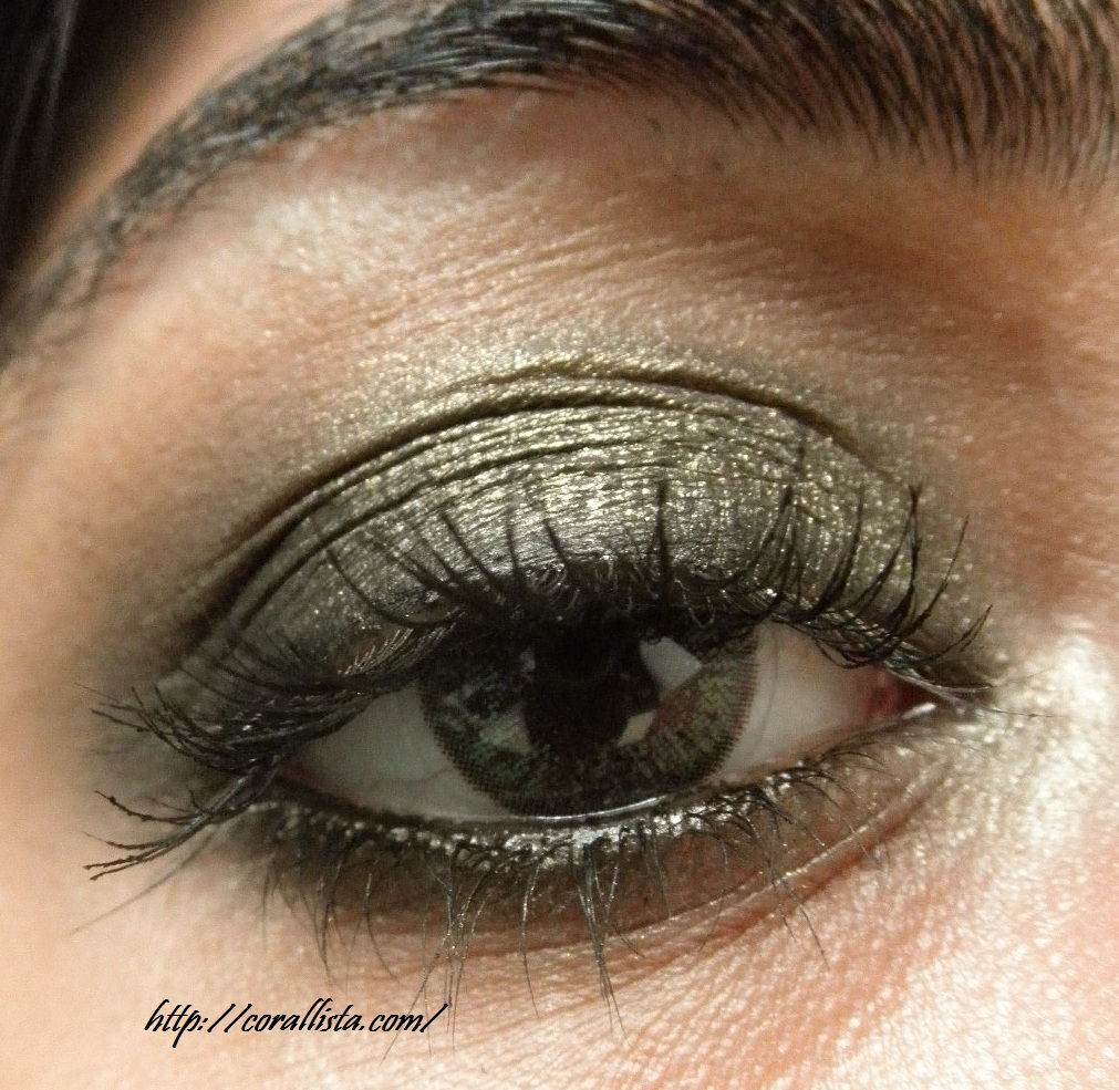 Green And Gold Eye Makeup Blackened Olive Green Gold Smokey Eye With Coral Lips Fotd And