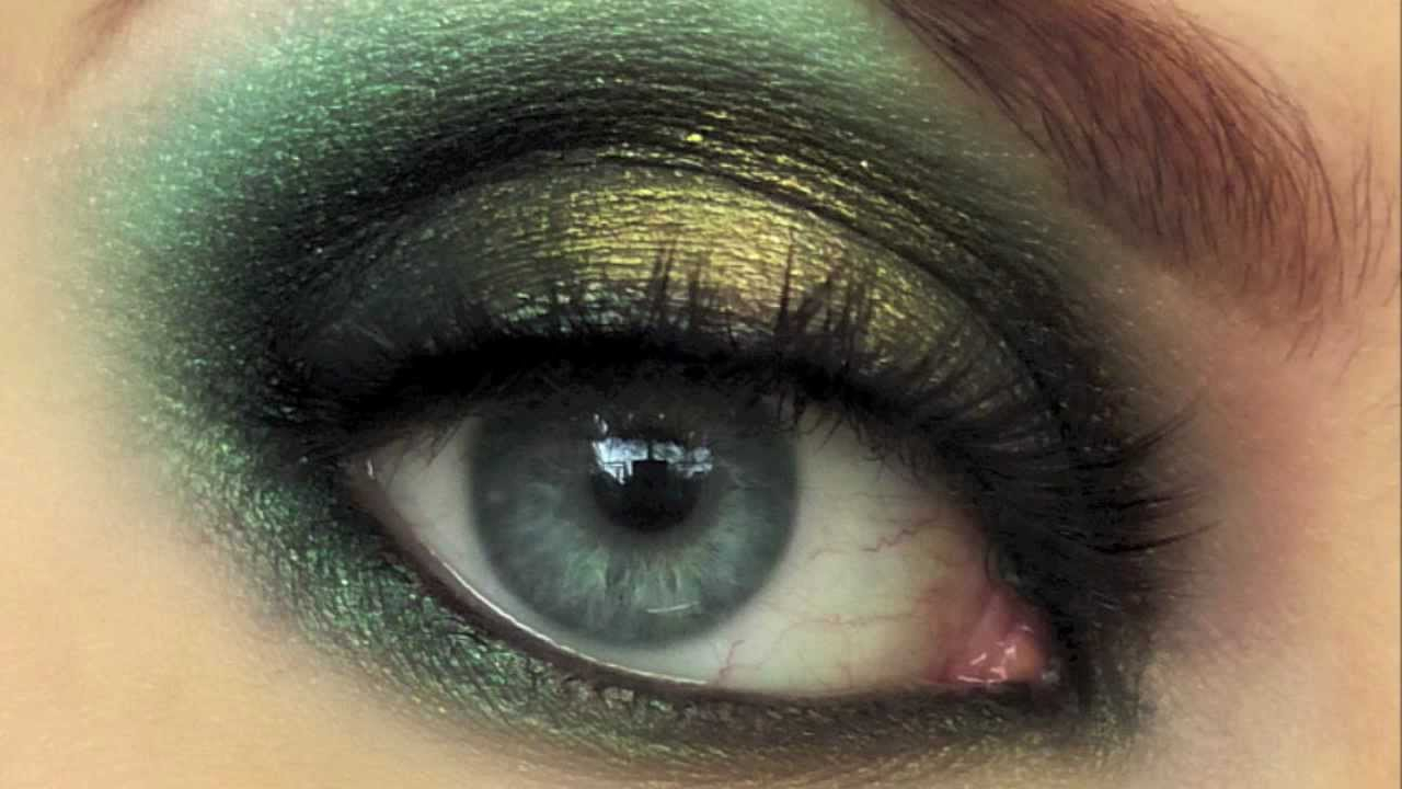Green And Gold Eye Makeup Dark Green Gold Smokey Eye Using Makeup Geek Eyeshadow Hd720