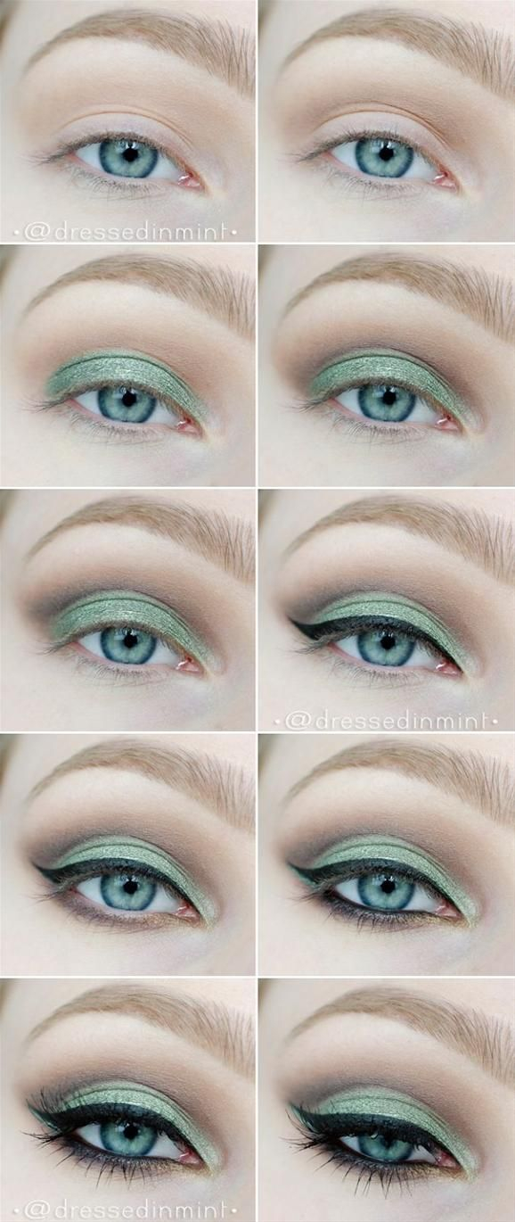 Green Eye Makeup 10 Step Step Makeup Tutorials For Green Eyes Her Style Code
