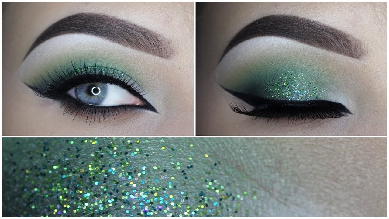 Green Eye Makeup Green Glitter Eye Makeup Tutorial Makeupan Youtube