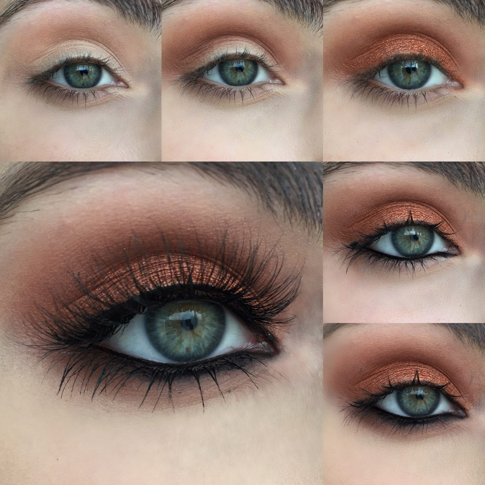 Green Eye Makeup Warm Copper Photo Tutorial Makeup Inspiration Pinterest Eye
