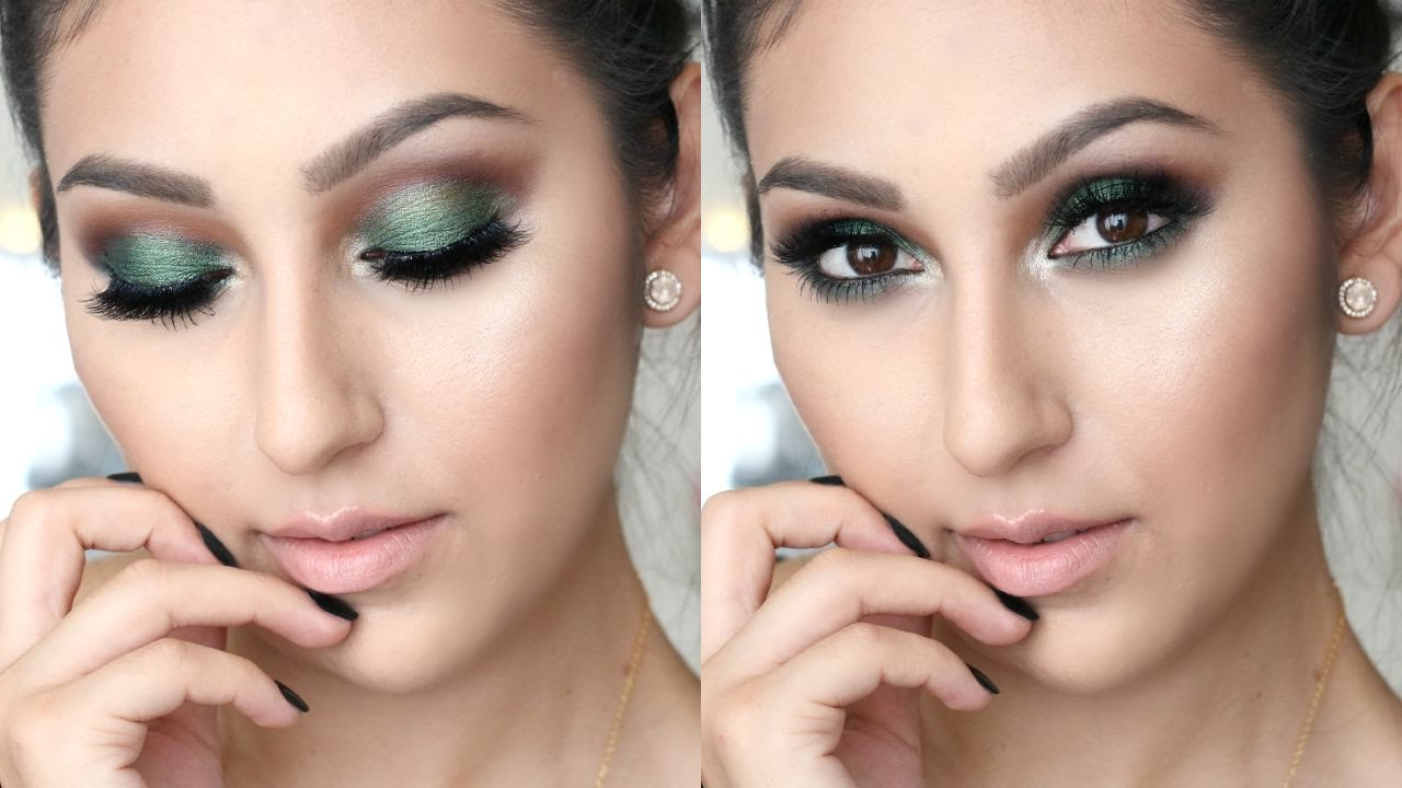 Green Makeup Brown Eyes Green Fall Makeup For Brown Eyes One Brand Tutorial Youtube