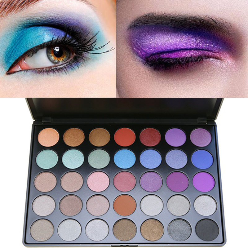 Grey And Purple Eye Makeup Purple Blue Eyeshadow Palette 35 Colors Black Grey Blue Series