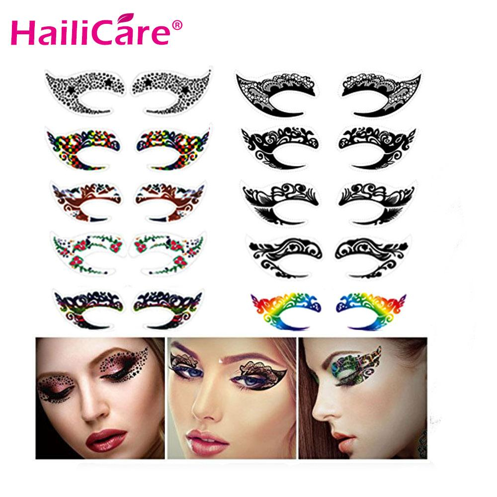 Halloween Eye Makeup Designs Temporary Eye Tattoo Stickers Waterproof Diy Flash Disposable