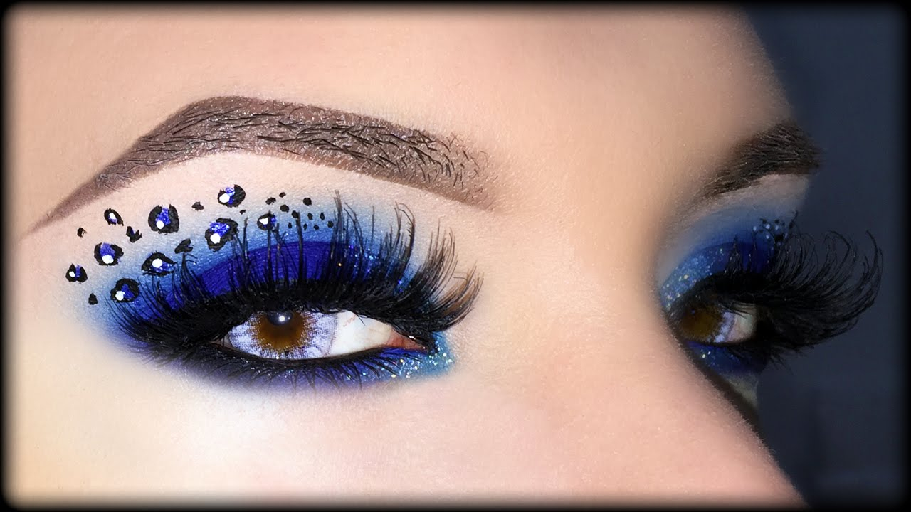 Halloween Eye Makeup Pictures Sexy Blue Smoky Eyes With Leopard Print Halloween Makeup Tutorial