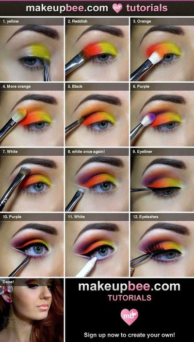 Hawaiian Eye Makeup Podium Look Makeup Makeup Colorful Eye Makeup Bright Eye Makeup