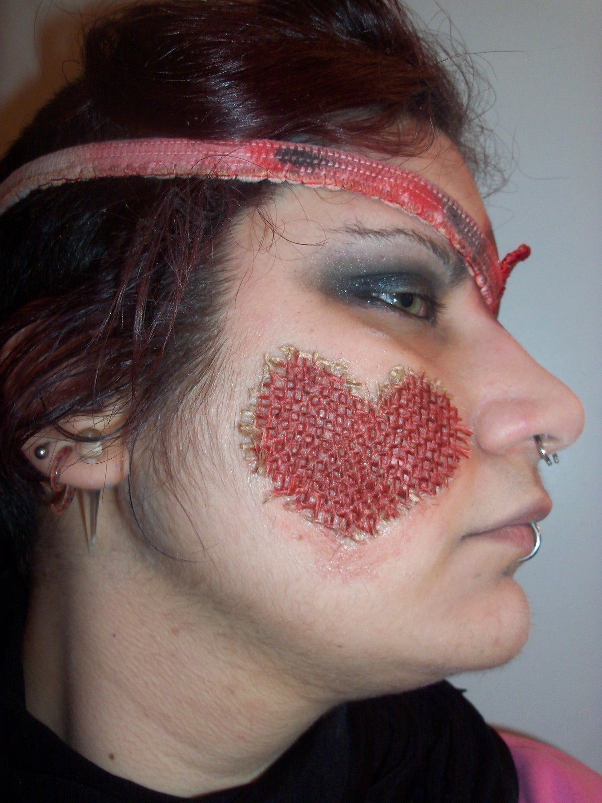 Heart Eye Makeup Bloody Heart Eye Patch Fake Skin Makeup Techniques And Sewing On