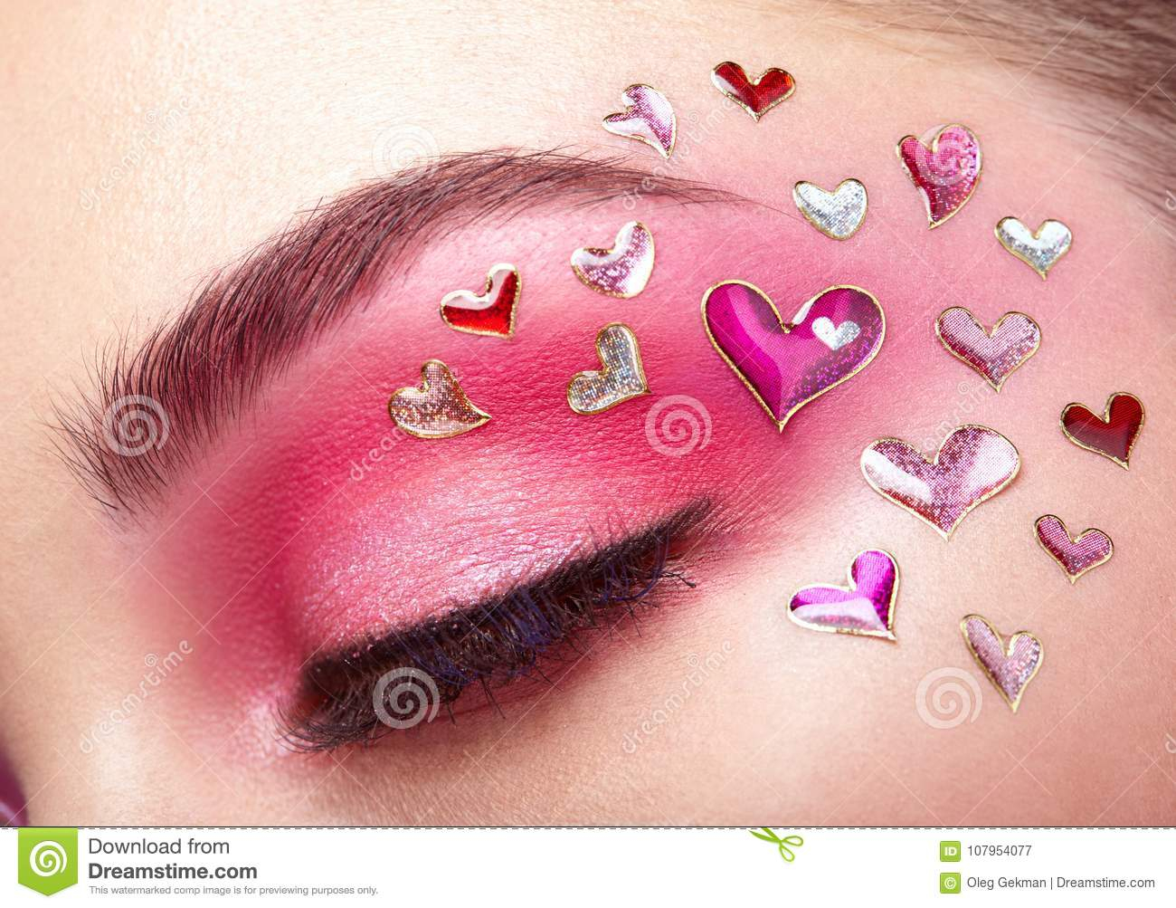 Heart Eye Makeup Eye Make Up Girl With A Heart Stock Image Image Of Eyelid
