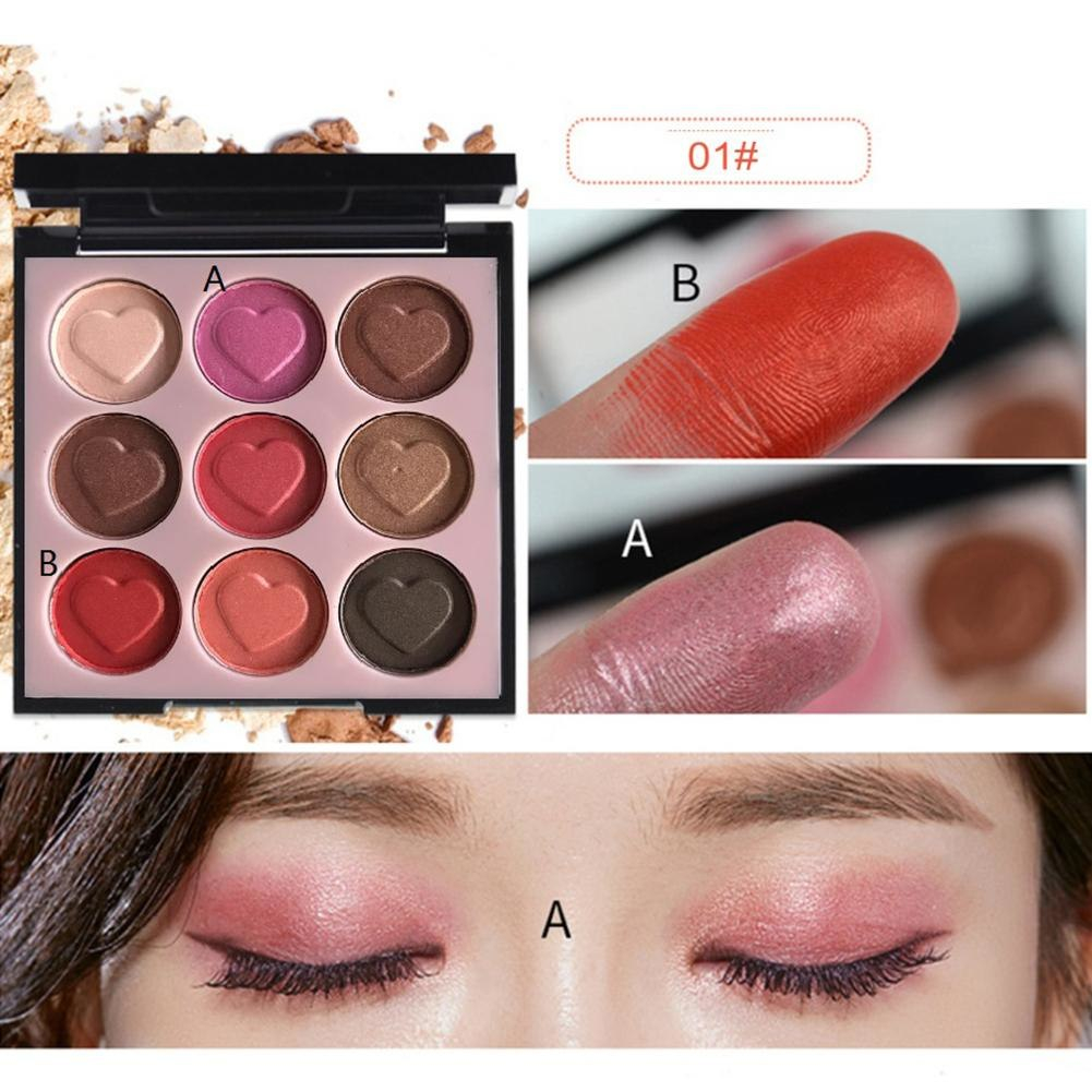 Heart Eye Makeup Lameila 9 Colors Makeup Eye Shadow Palette Heart Shaped Pearlescent