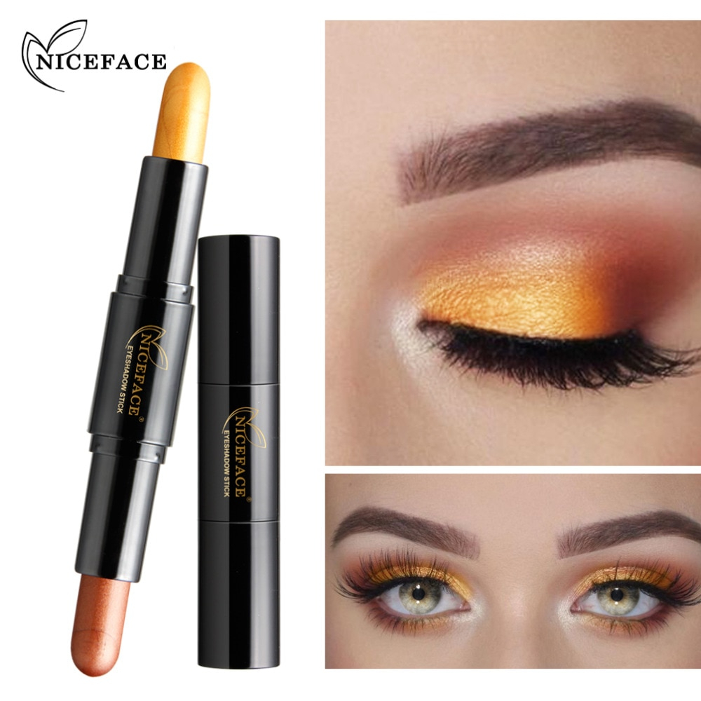 Intense Eye Makeup Niceface 2 Color Dual Ended Creamy Shimmer Metallic Eyeshadow Stick