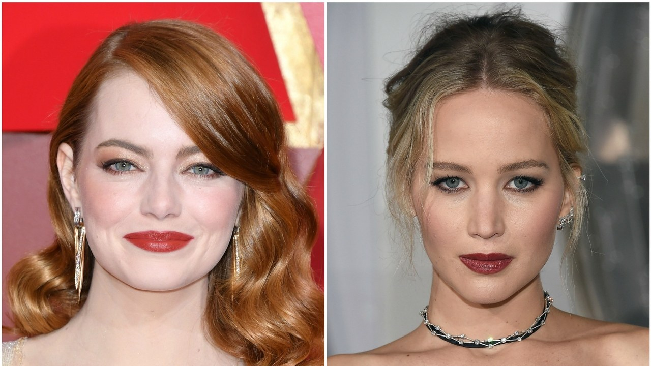 Jennifer Lawrence Eye Makeup Emma Stone Takes Video Of Jennifer Lawrence With Half A Face Of