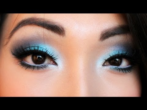 Light Blue Eye Makeup Smokey Blue Eyeshadow Tutorial Youtube