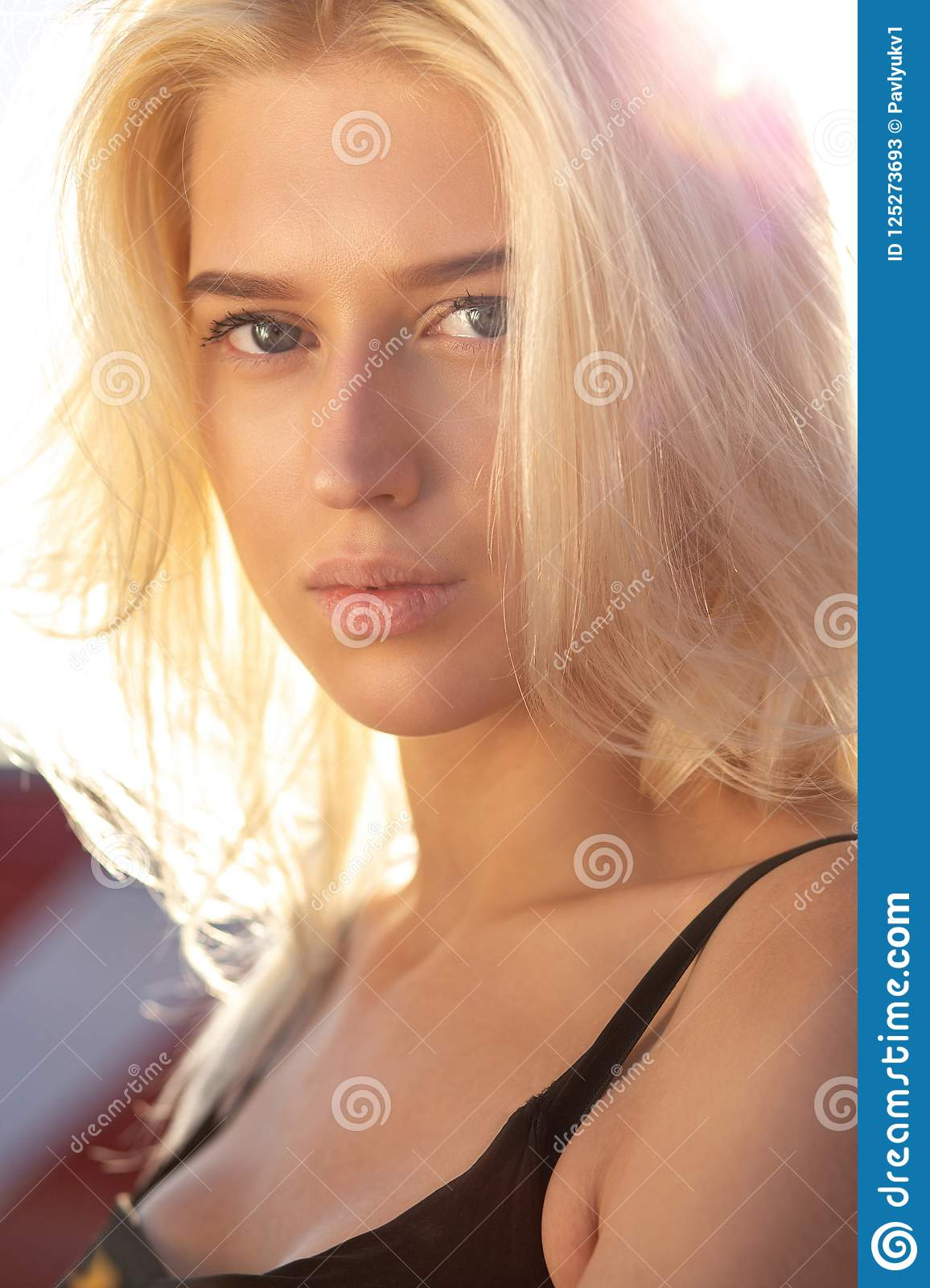 Makeup For Blondes With Blue Eyes Tender Blonde Blue Eyed Model With Natural Makeup And Hair Look