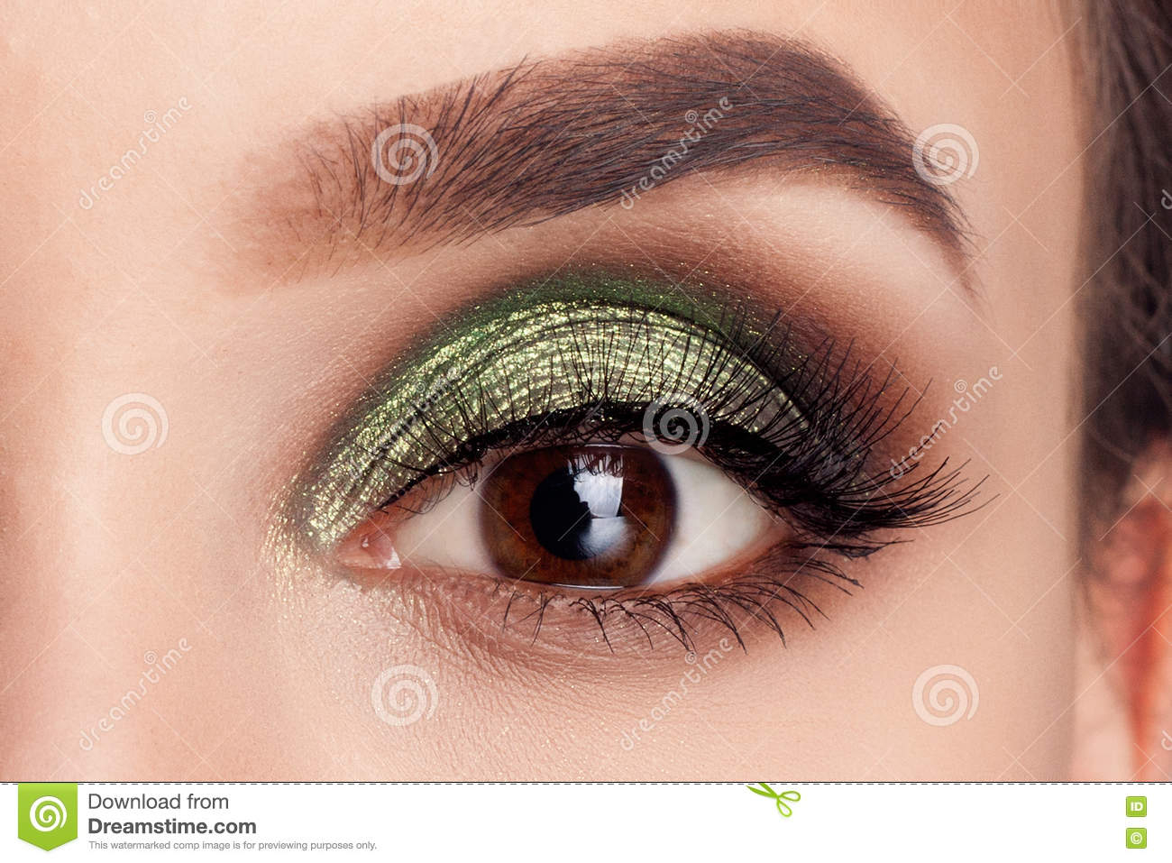 Makeup Green Eyes Beauty Portrait Girl Model Make Up Green Eyes Stock Photo Image Of