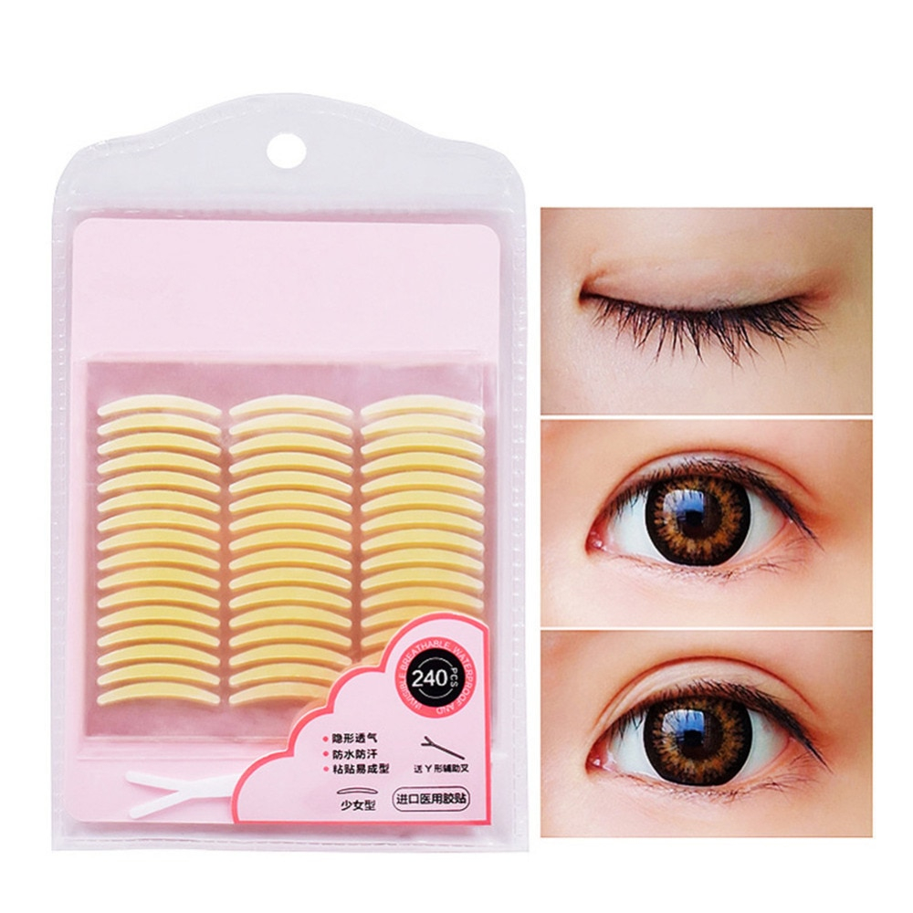 Makeup Tape Eyes 240 Pairs Makeup Clear Thick Eyelid Stripe Eyes Invisible Double