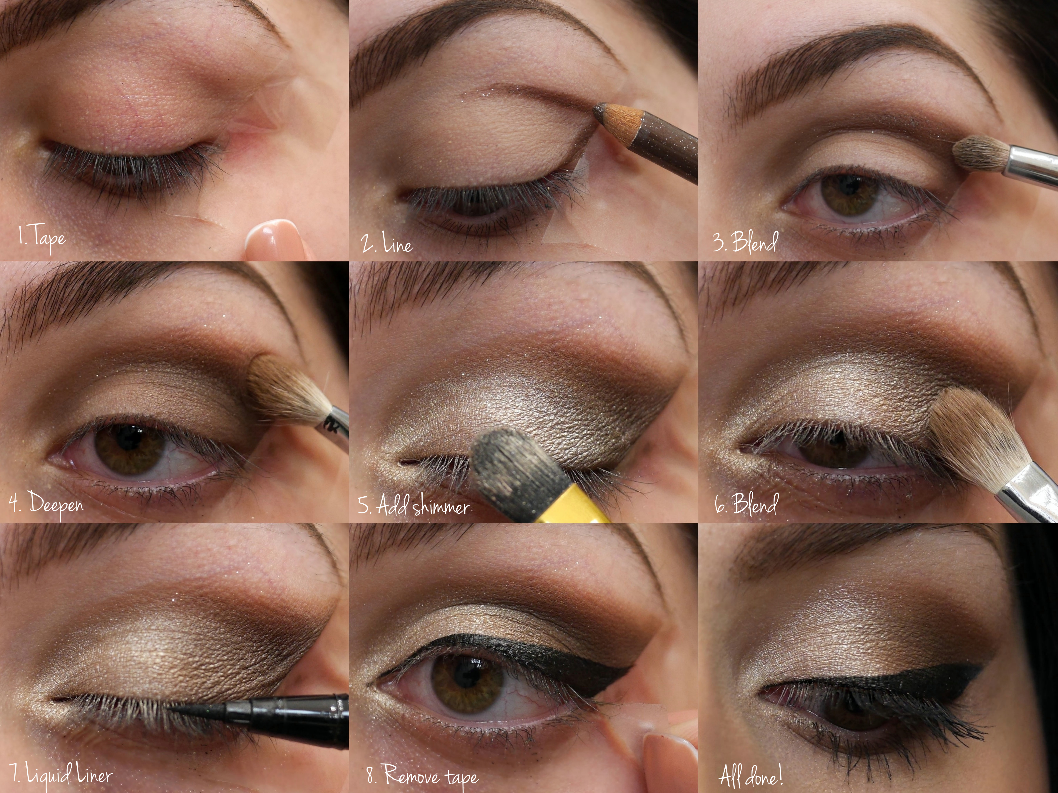Makeup Tape Eyes Shimmer Eyeshadow Tutorial With Stila Mac Raincoates Beauty