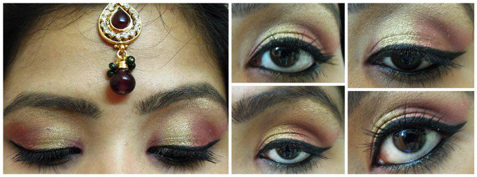 Maroon And Gold Eye Makeup Gold And Maroon Bridal Eye Makeup
