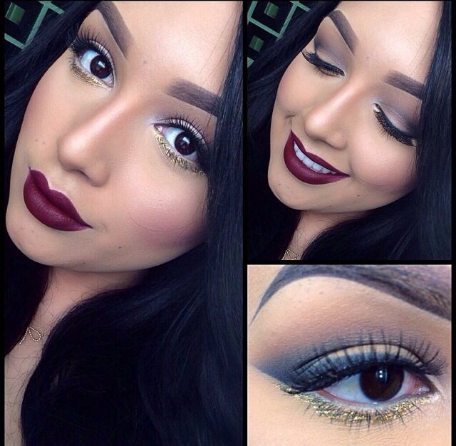 Maroon And Gold Eye Makeup Maroon And Gold Eye Makeup Makeup Styles