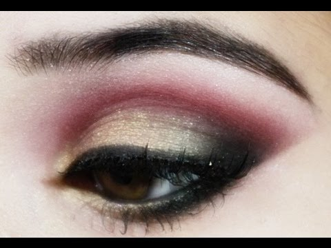 Maroon And Gold Eye Makeup Traditional Indian Pakistani Bridal Makeup Tutorial Pink Gold And