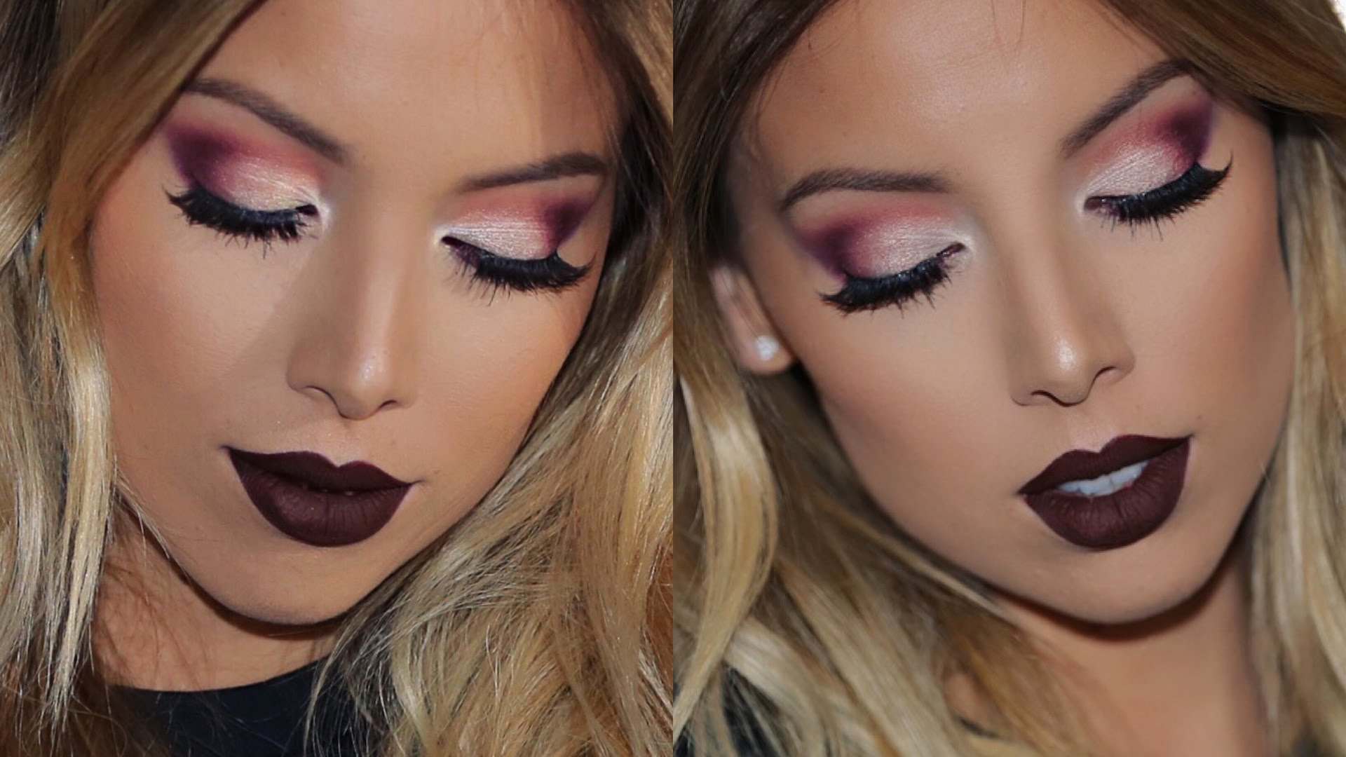 Maroon Eye Makeup Bold Lip Maroon Eye Tutorial Lustrelux