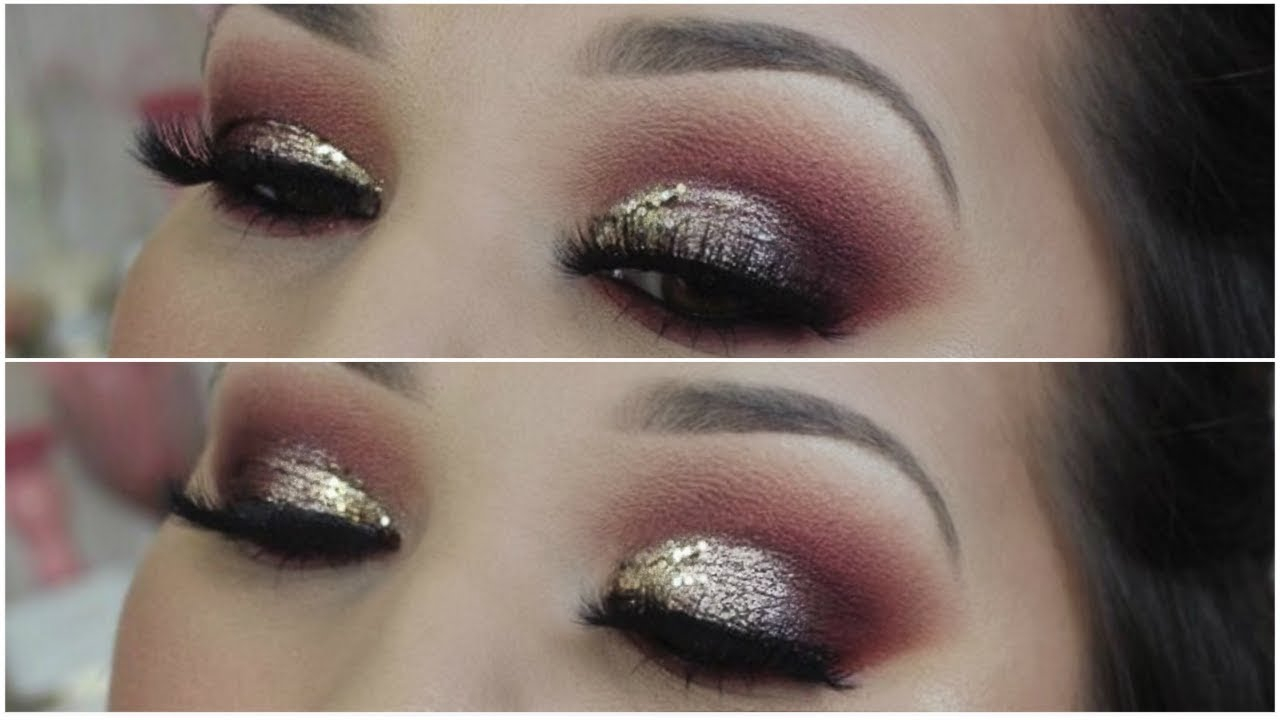 Maroon Eye Makeup Burgundy With Glitter Cut Crease Eye Makeup Tutorial Phoenix