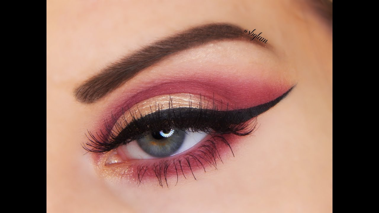 Maroon Eye Makeup Maroon Gold Cut Crease Makeup Tutorial Youtube