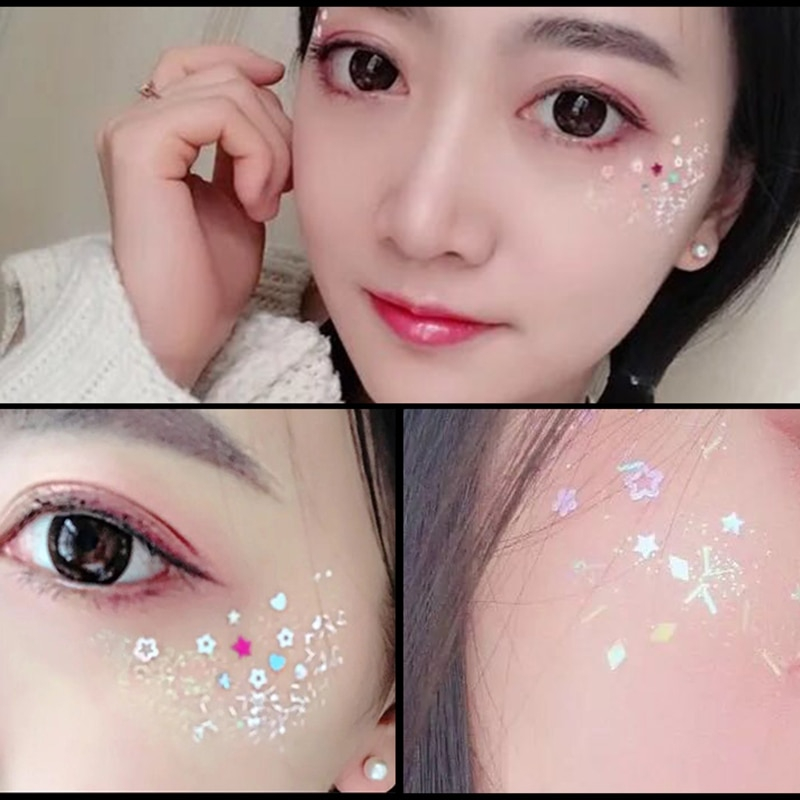 Masquerade Eye Makeup Sequins Art 1 Patchglue Glitter Maquiagem Eye Makeup Stars Moon