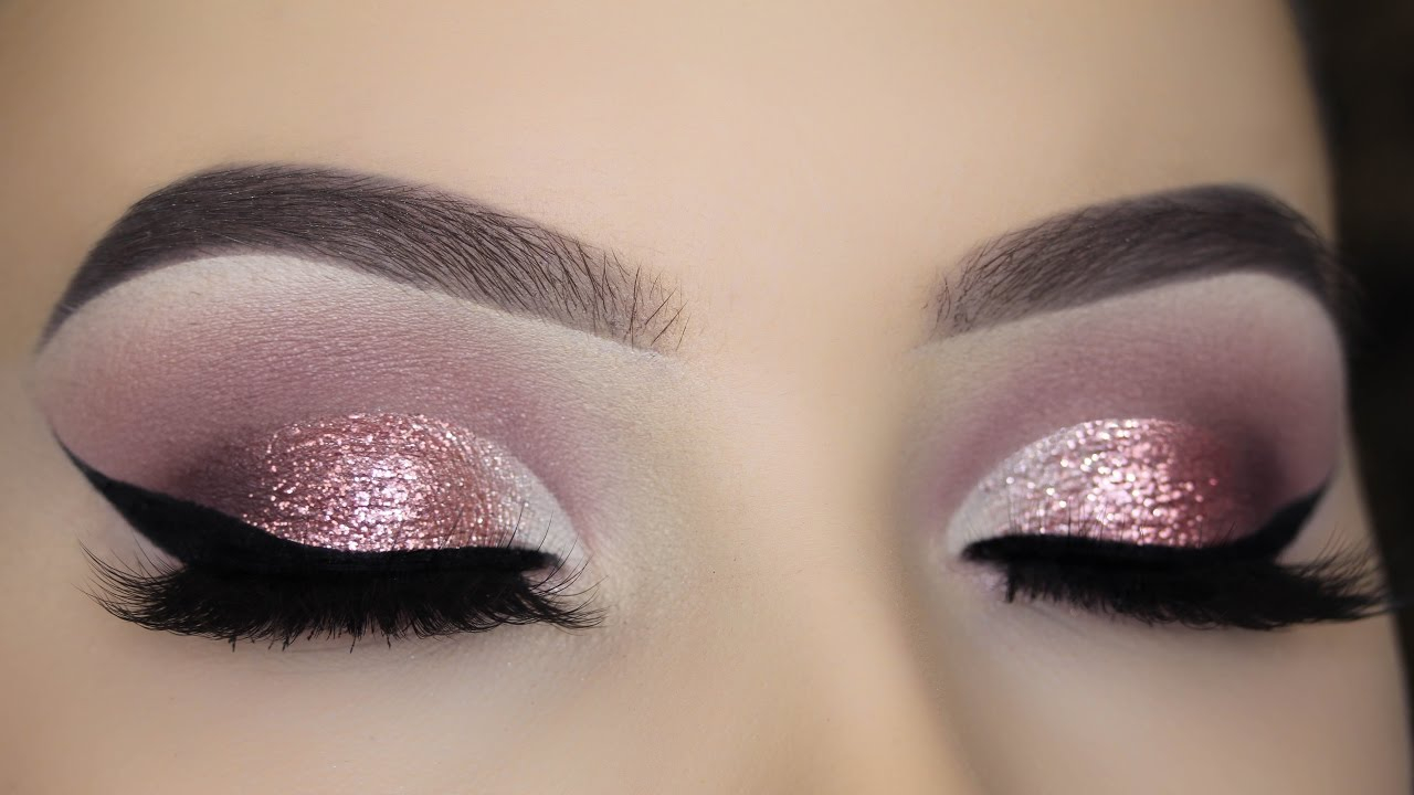 Mauve Eye Makeup Mauve Glitter Cat Eye Tutorial Youtube