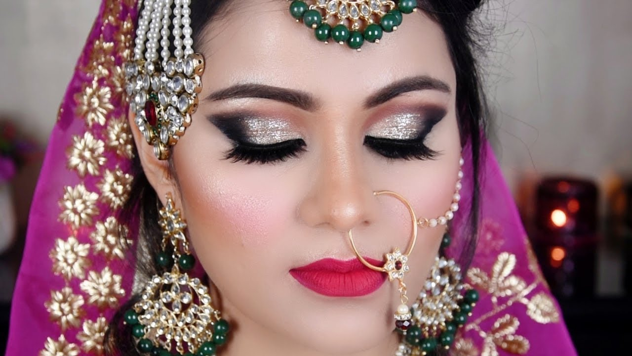 Muslim Eye Makeup Indian Bridal Makeup Muslim Bride Gold Black Eyes Tutorial In