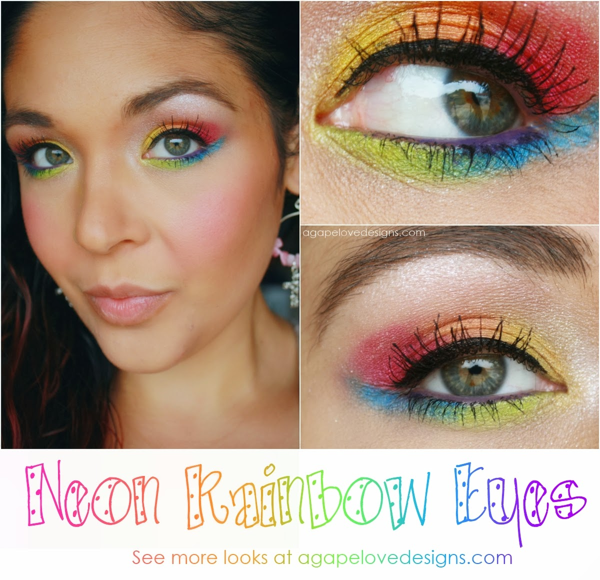 Neon Eye Makeup Agape Love Designs Neon Rainbow Eye Makeup Requested
