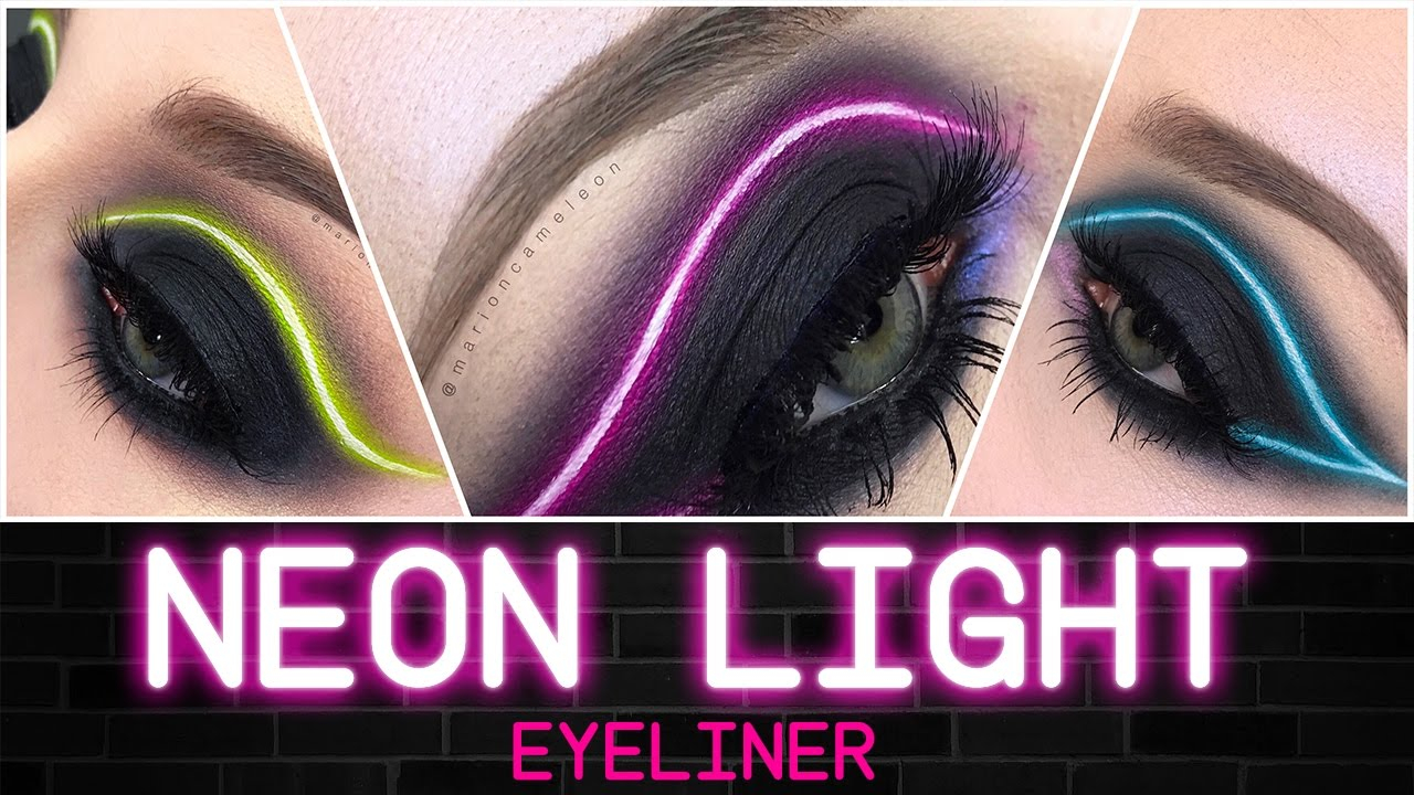 Neon Eye Makeup Neon Light Eyeliner Makeup Tutorial Franais English Youtube