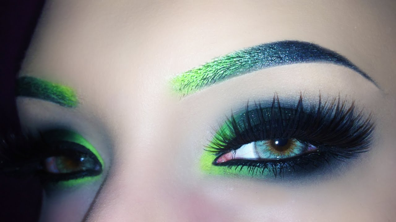 Neon Eye Makeup Sexy Neon Make Up Tutorial Neon Yellow Neon Green Black Smoky