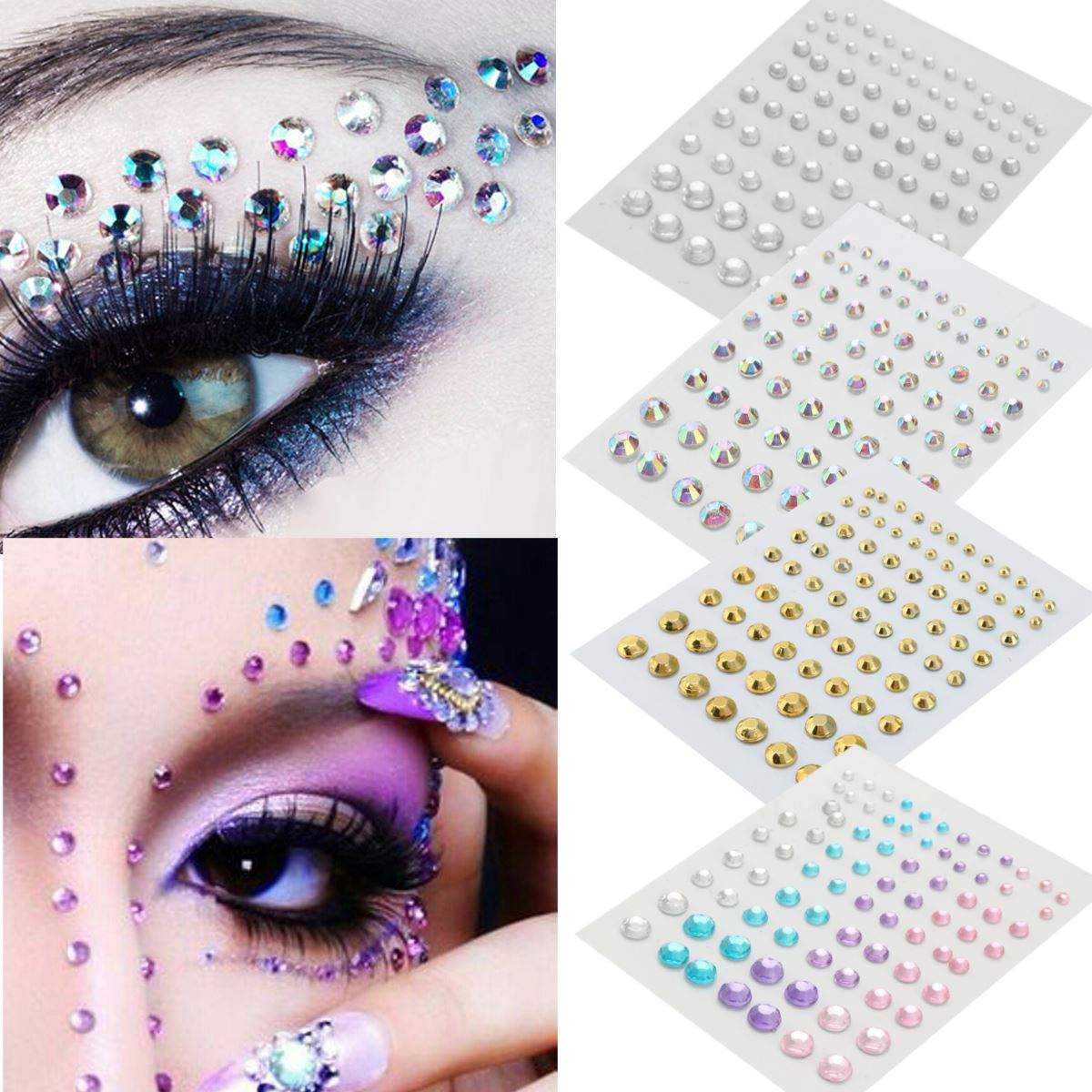 Party Eye Makeup Pictures Crystal Eyes Sticker Tattoo Eyeliner Eyeshaow Diamond Glitter Makeup