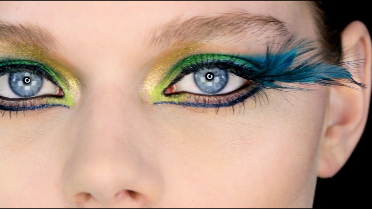 Peacock Eye Makeup Showgirl Fantasy Peacock Eye Makeup Tutorial Youtube