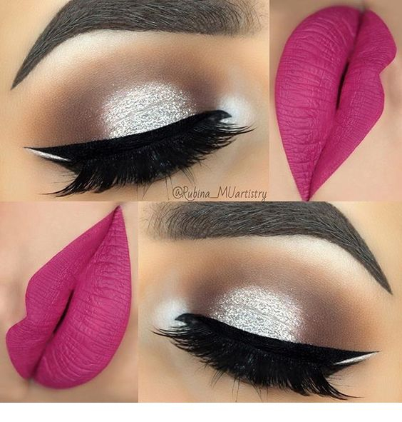 Pink And Silver Eye Makeup Amazing Silver Eye Makeup And Matte Pink Lips Pins For Ladies