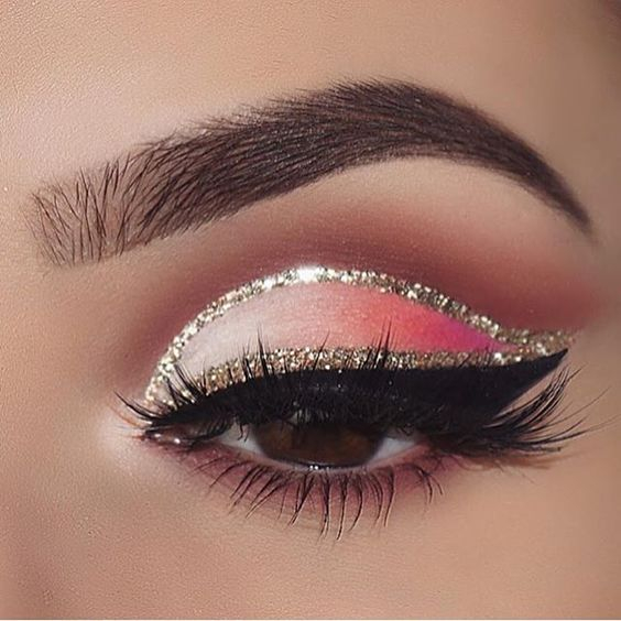 Pink And Silver Eye Makeup Lovely Pink Eye Make Up With Silver Glitter Miladies