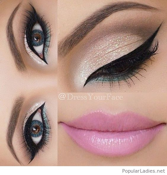 Pink And Silver Eye Makeup Silver And Green Eye Makeup With Pink Lips