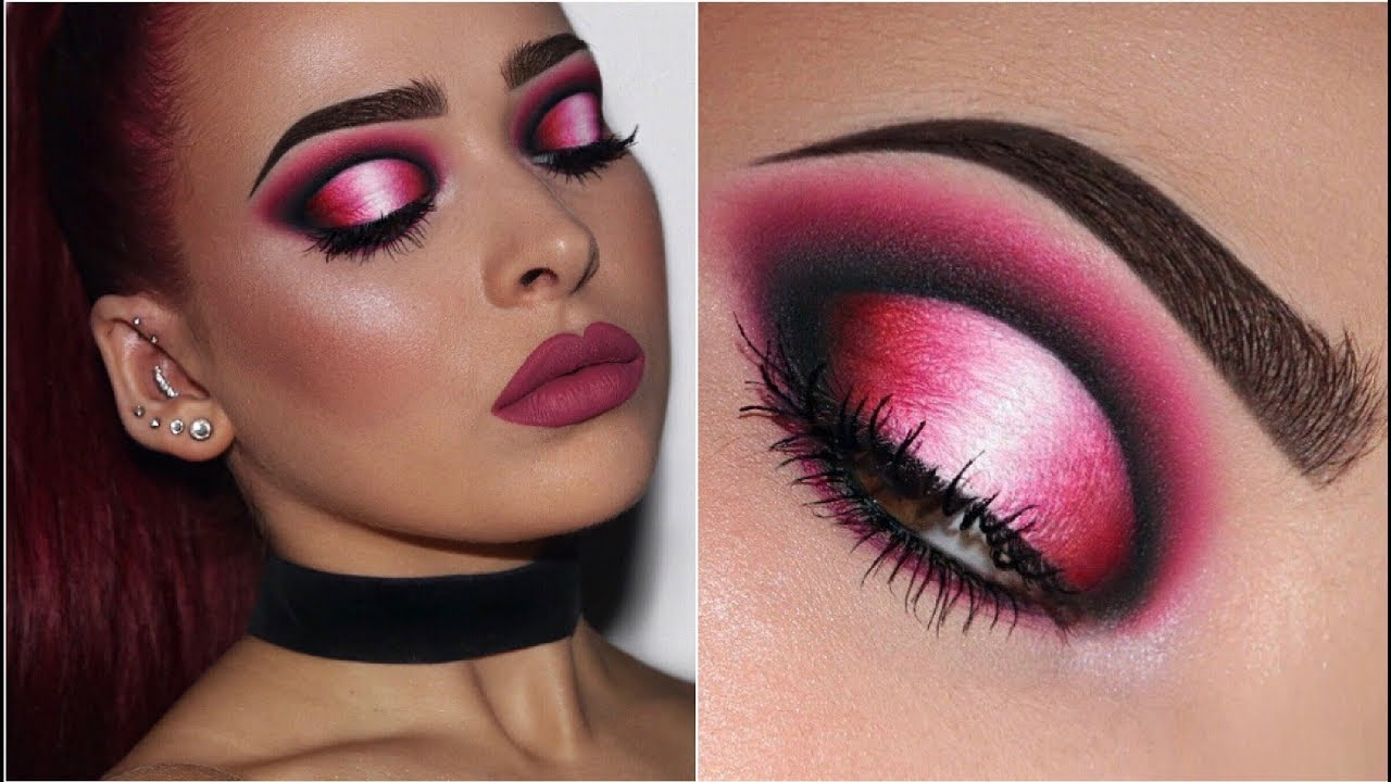 Pink And White Eye Makeup Black Pink White Ombr Halo Eye Makeup Tutorial Youtube