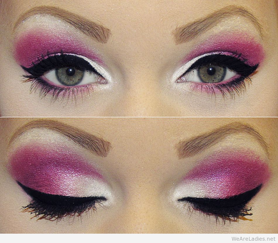 Pink And White Eye Makeup Pink Eye Makeup For Green Brown And Blue Eyes Promakeuptutor