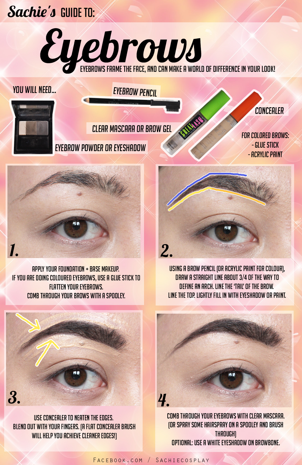 Pink And White Eye Makeup Tutorial Brows Enlarging Eye Makeup For Cosplay Sachie