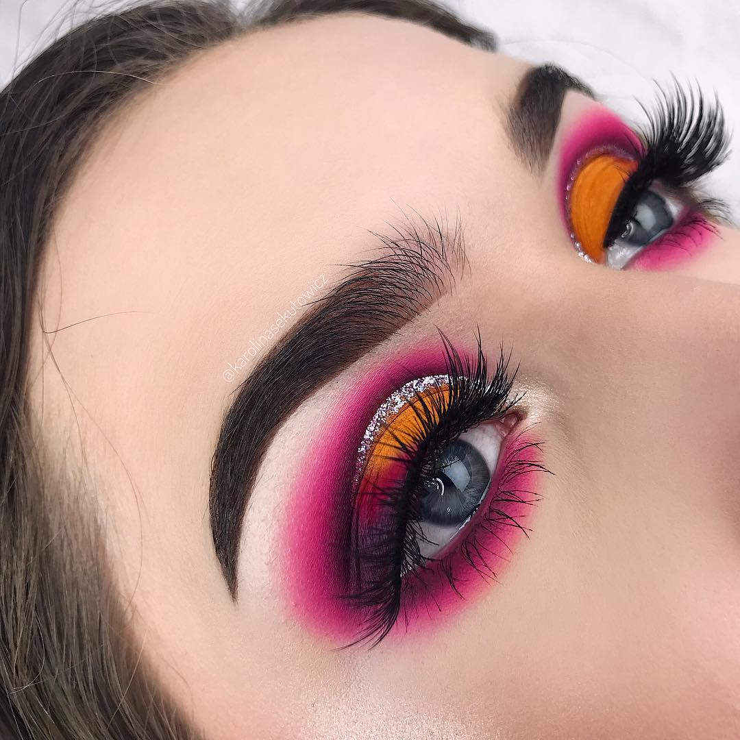 Pink And Yellow Eye Makeup Cut Crease Makeup Ideas How To Get The Latest Makeup Trendy Look