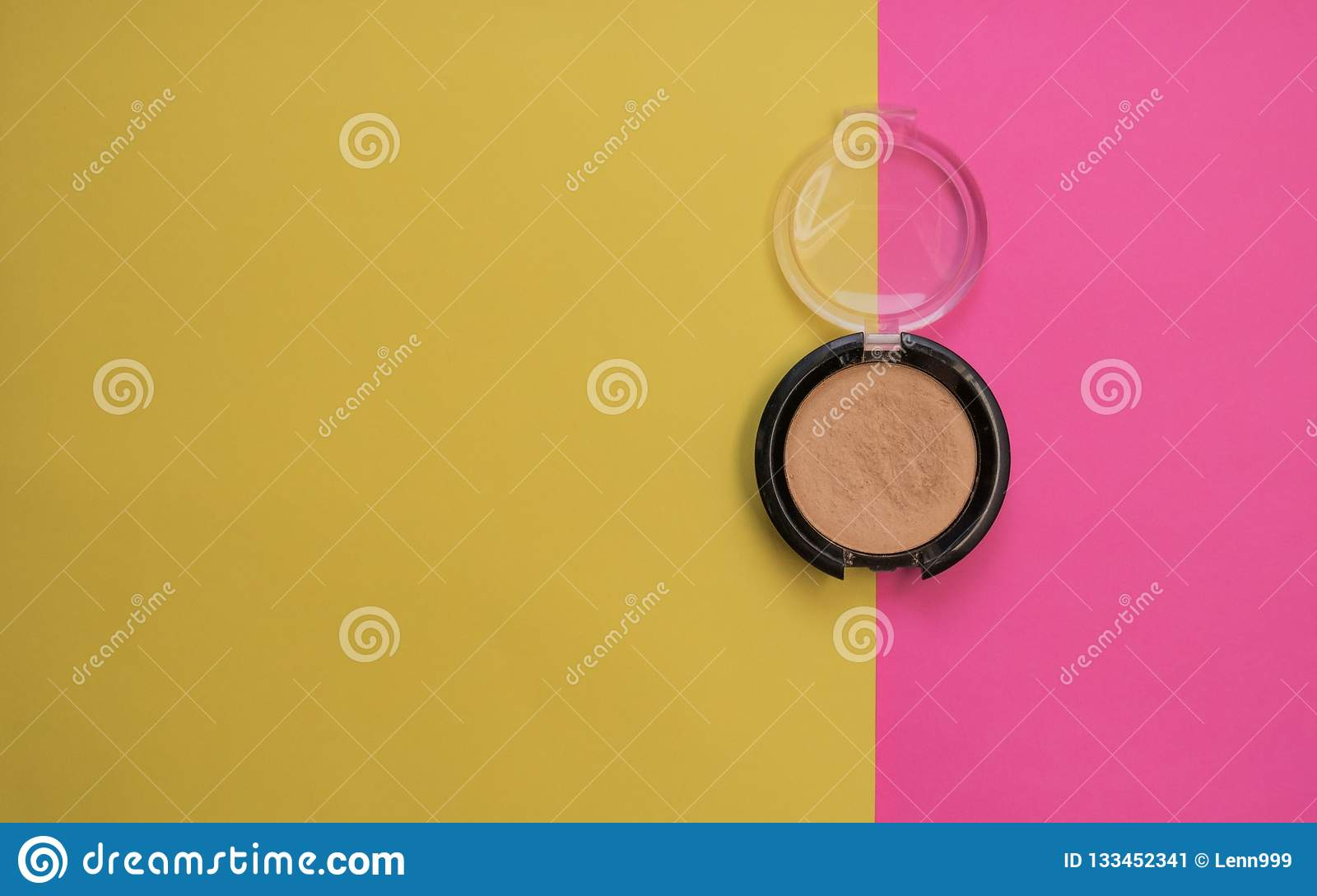 Pink And Yellow Eye Makeup Eyeshadow Yellow Eyeshadow Bright Background Stock Image Image