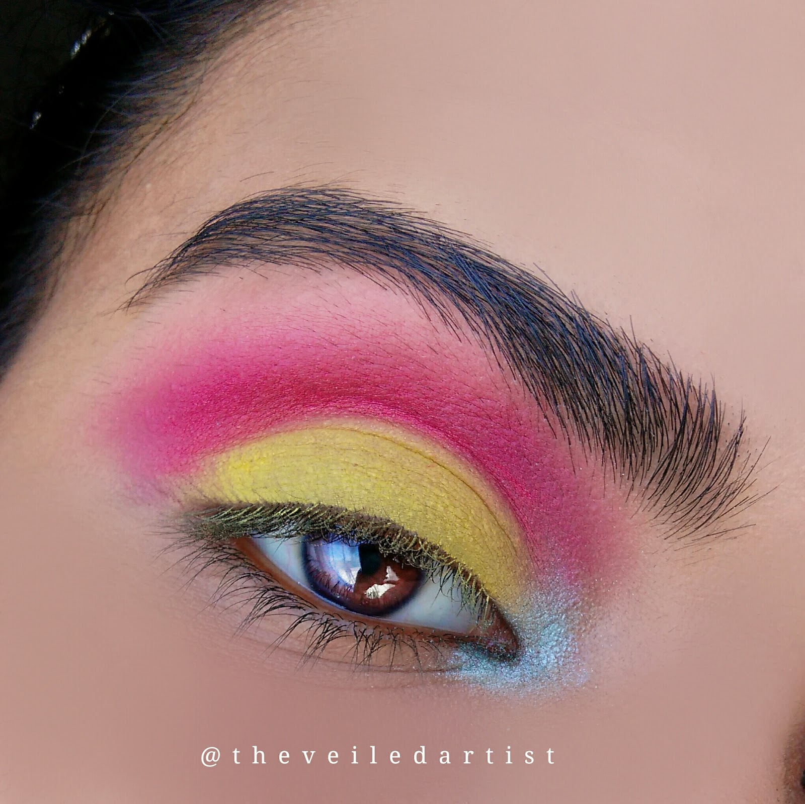 Pink And Yellow Eye Makeup Summer Y Pink And Yellow Cut Crease Tutorialbeginner Friendly In