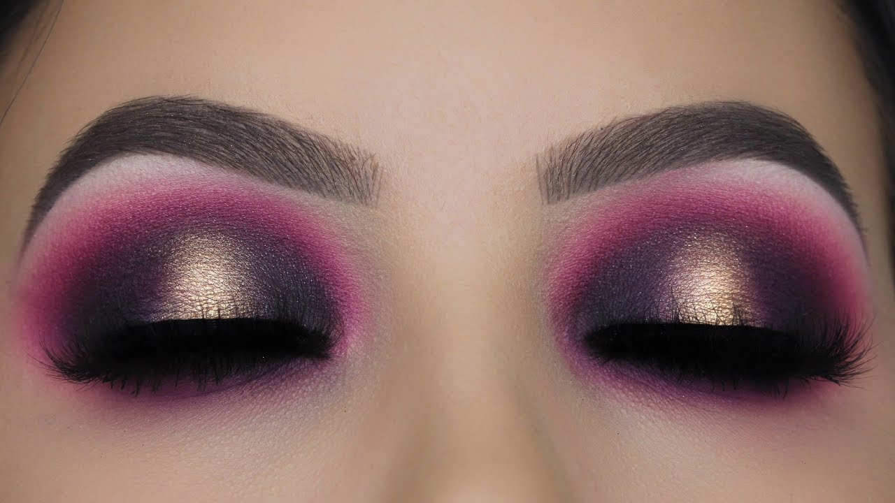 Pink Eye And Makeup Pink Golden Smokey Eye Makeup Tutorial Youtube