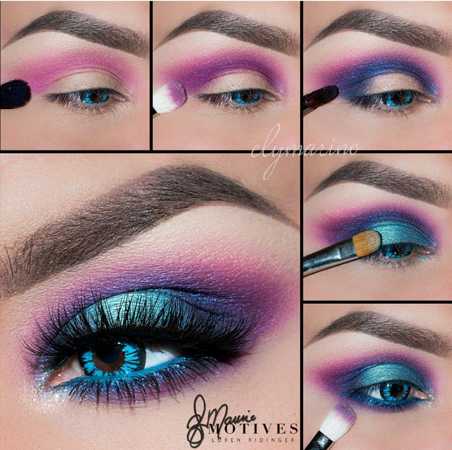 Pink Eye Makeup Electric Neon Turquoise Blue Purple Pink Eye Makeup