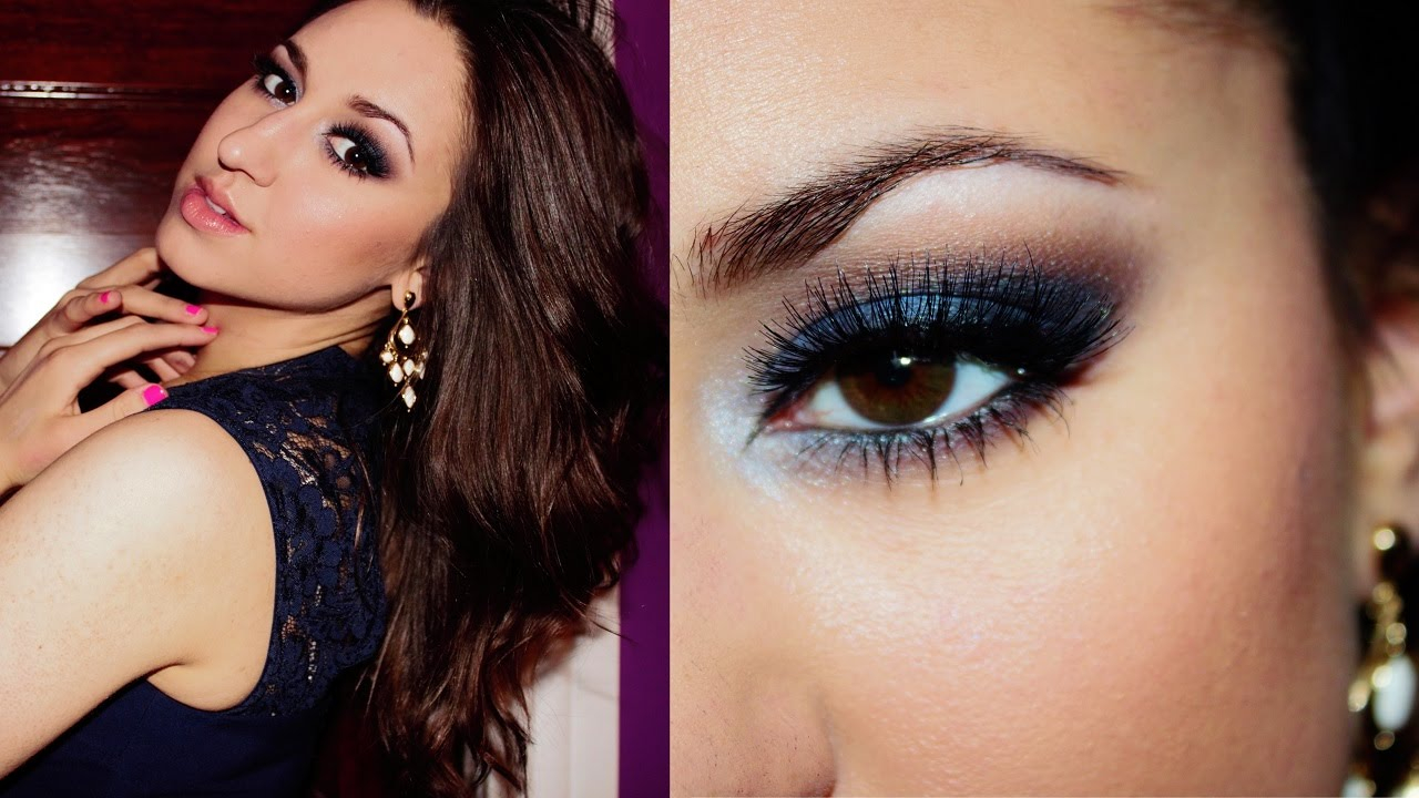 Prom Makeup For Blue Eyes Prom Makeup Dramatic Midnight Blue Eyes Jessica Rembish Youtube